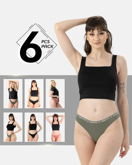 Majtki hipster i brazylijskie z nylonu i elastanu – 6-pak