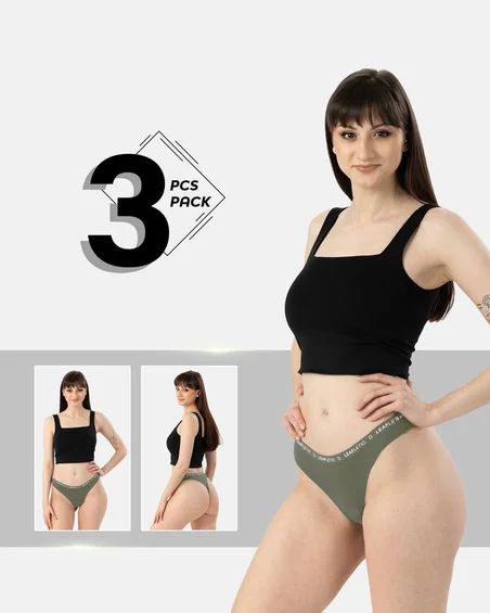 Brazylijskie majtki z nylonu i elastanu - 3-pak