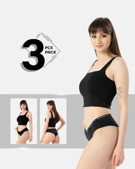 Damskie hipsterki z nylonu i elastanu - 3-pak