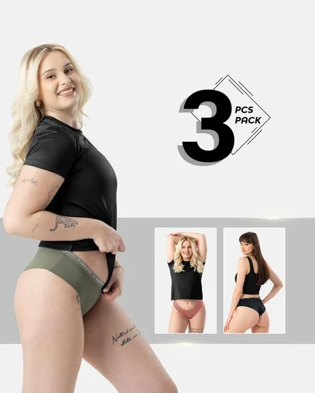 Damskie hipsterki z nylonu i elastanu - 3-pak
