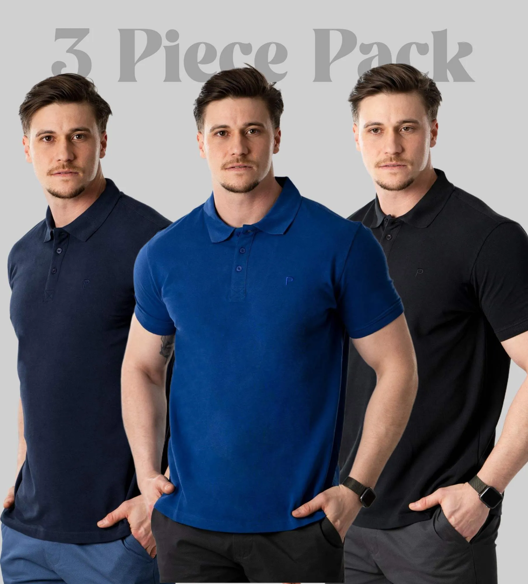 Krótki rękaw koszulki polo dla mężczyzn 3 Pcs