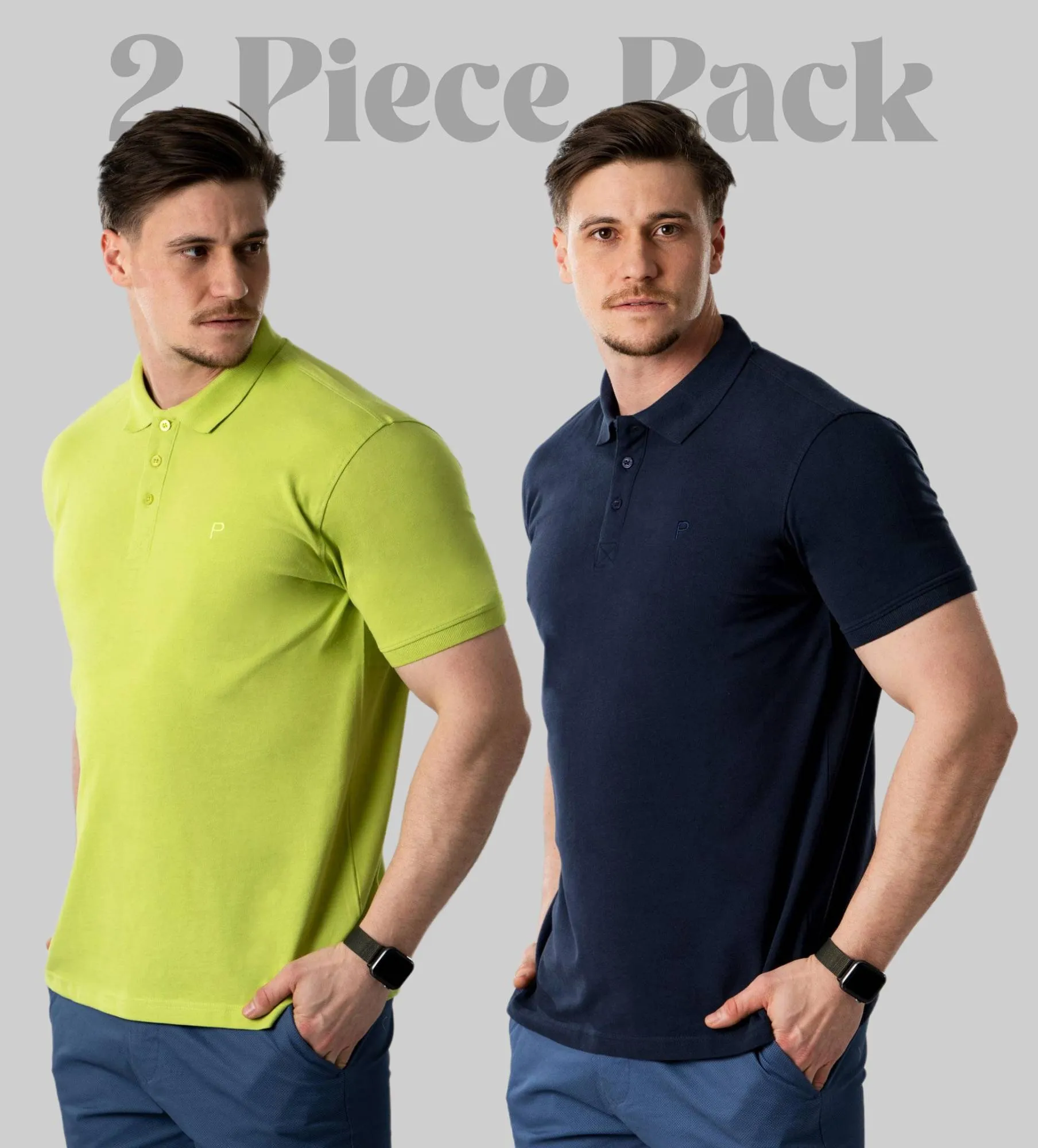 Krótki rękaw koszulki polo dla mężczyzn 2 Pcs