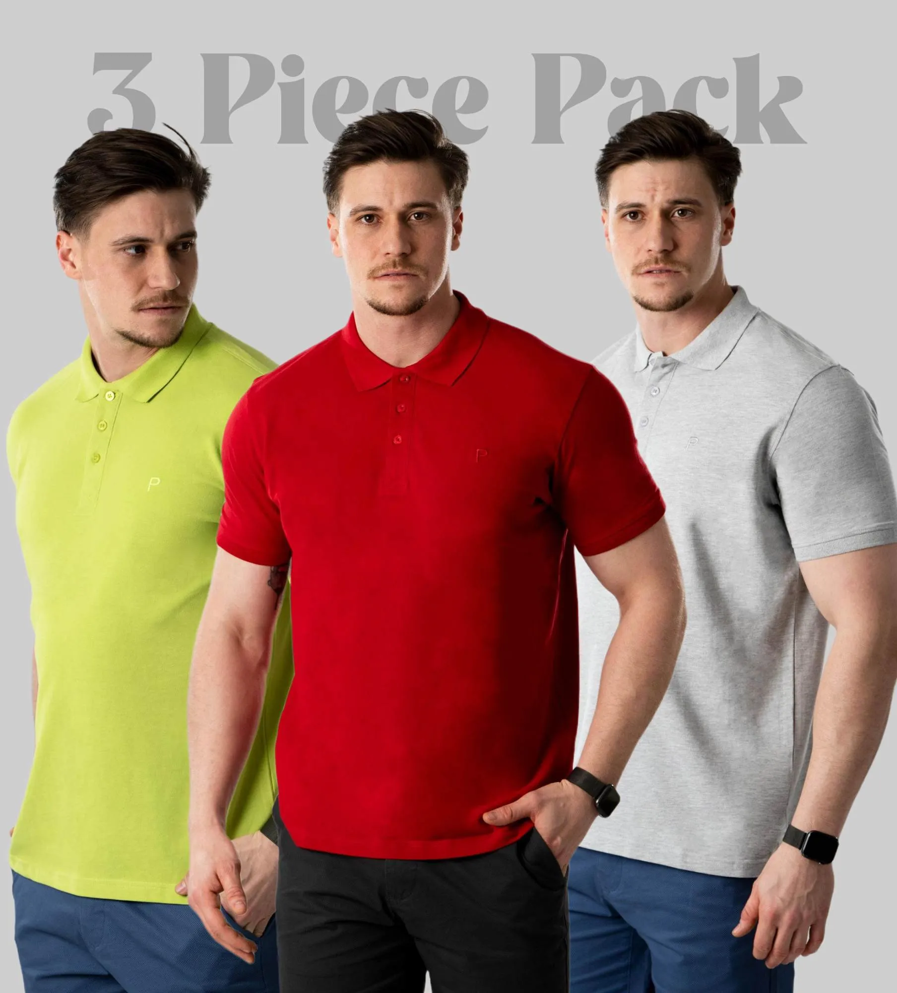 Krótki rękaw koszulki polo dla mężczyzn 3 Pcs