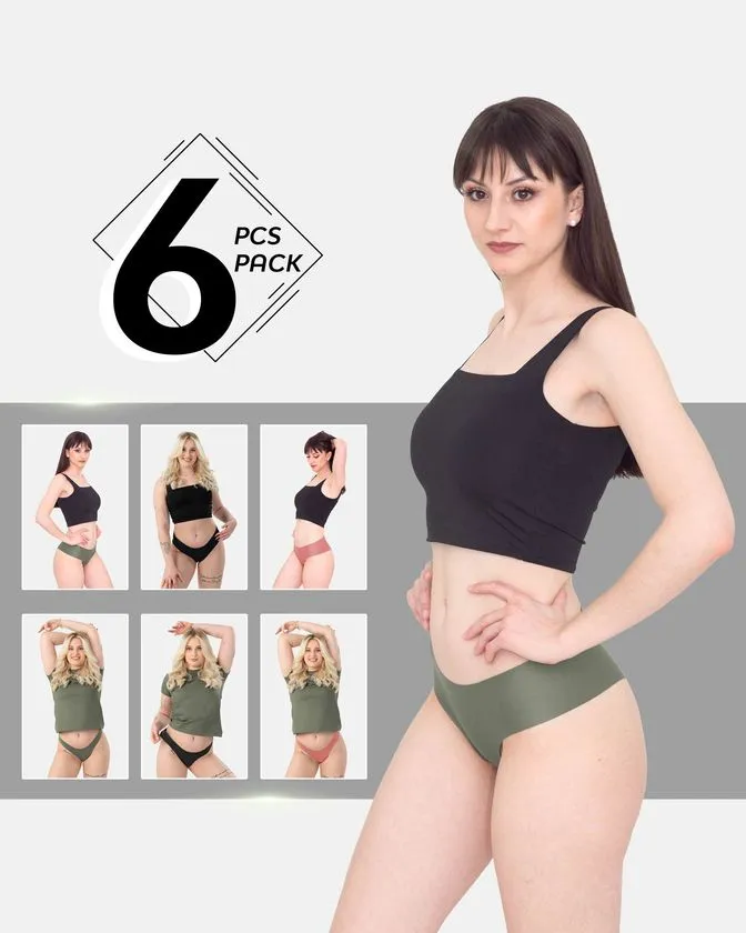 Majtki hipster i brazylijskie z nylonu i elastanu – 6-pak