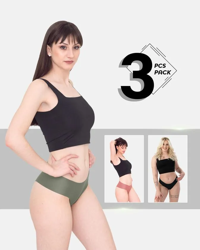 Damskie hipsterki z nylonu i elastanu - 3-pak