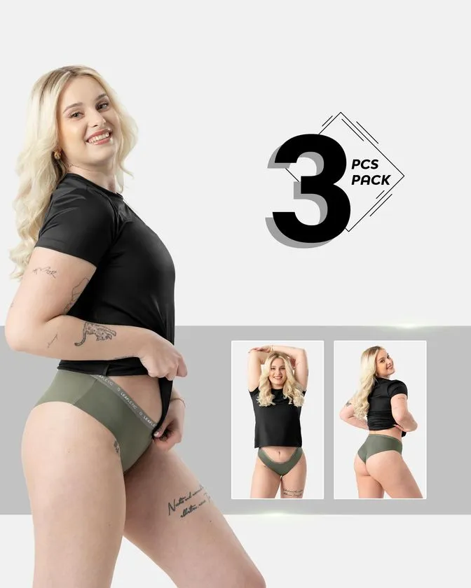 Damskie hipsterki z nylonu i elastanu - 3-pak