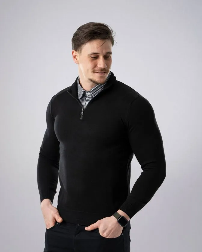 Męskie sweter z kołnierzykiem koszulowym